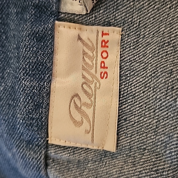 VTG ROYAL SPORT 1980s Western Cowboy Core Denim Button Down Waistcoat Vest - Picture 8 of 10